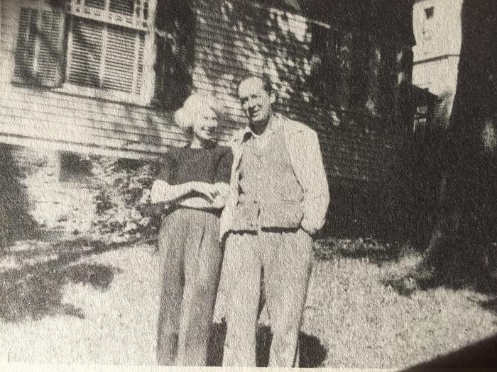 VN and VéN outside 802 East Seneca Street, Ithaca, where they lived from September 1948 until June 1950 and where much of Lolita was written. © The Vladimir Nabokov Literary Foundation.